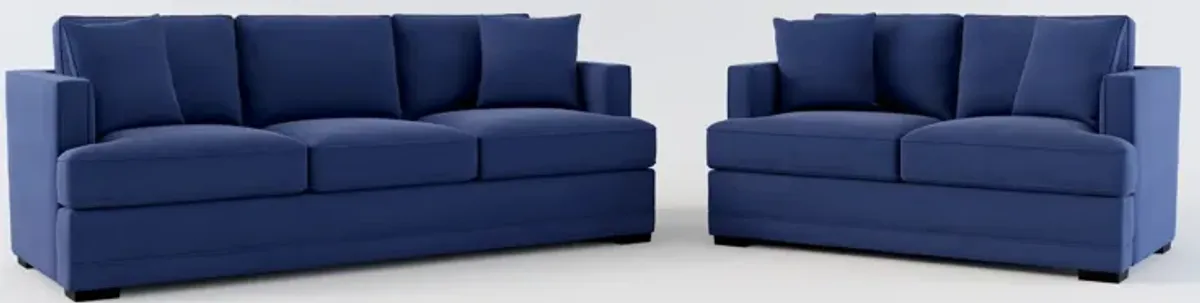 Pembroke Foam Comfort Sofa and Loveseat Set - Abington Indigo