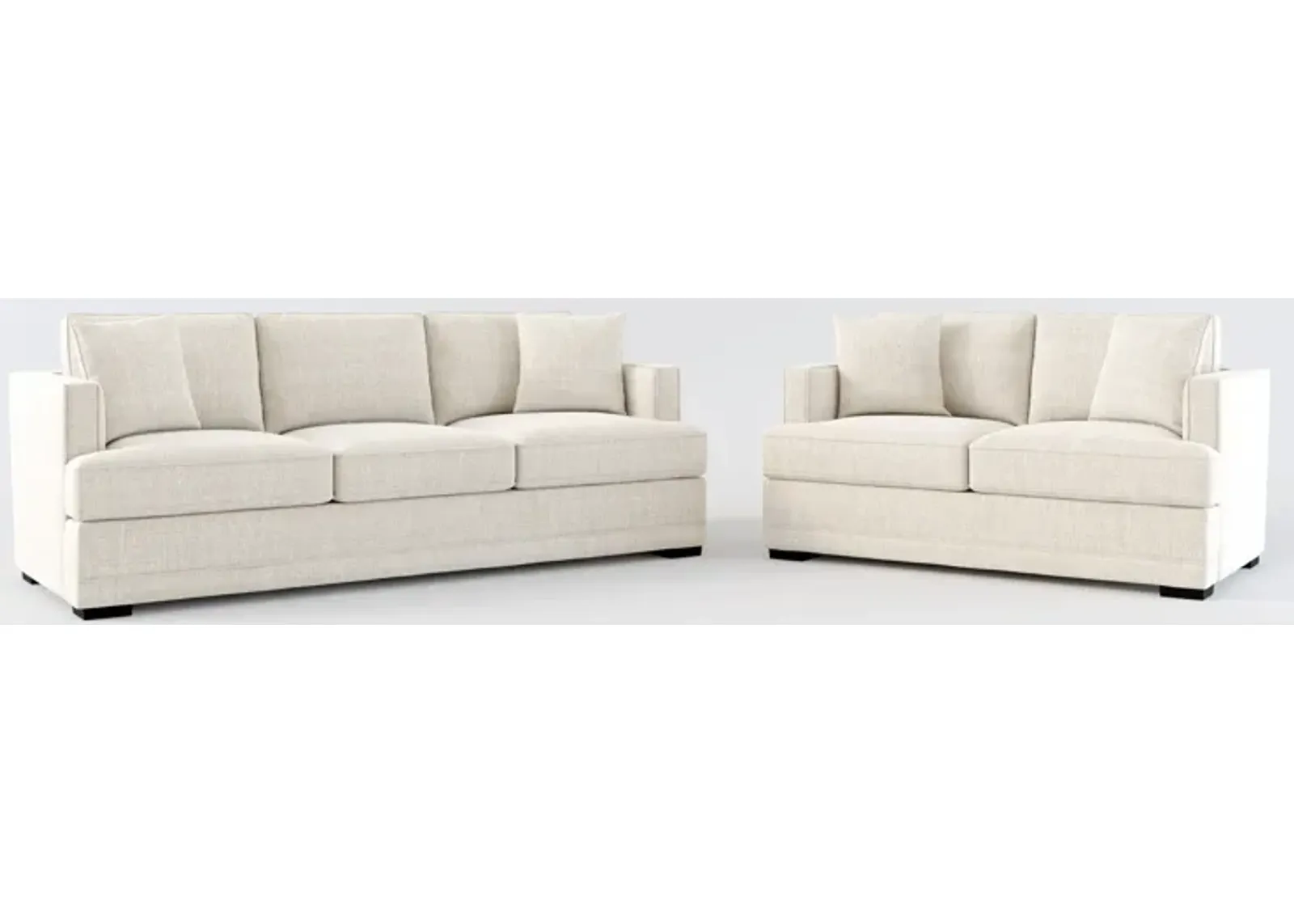 Pembroke Foam Comfort Sofa and Loveseat Set - Mason Porcelain