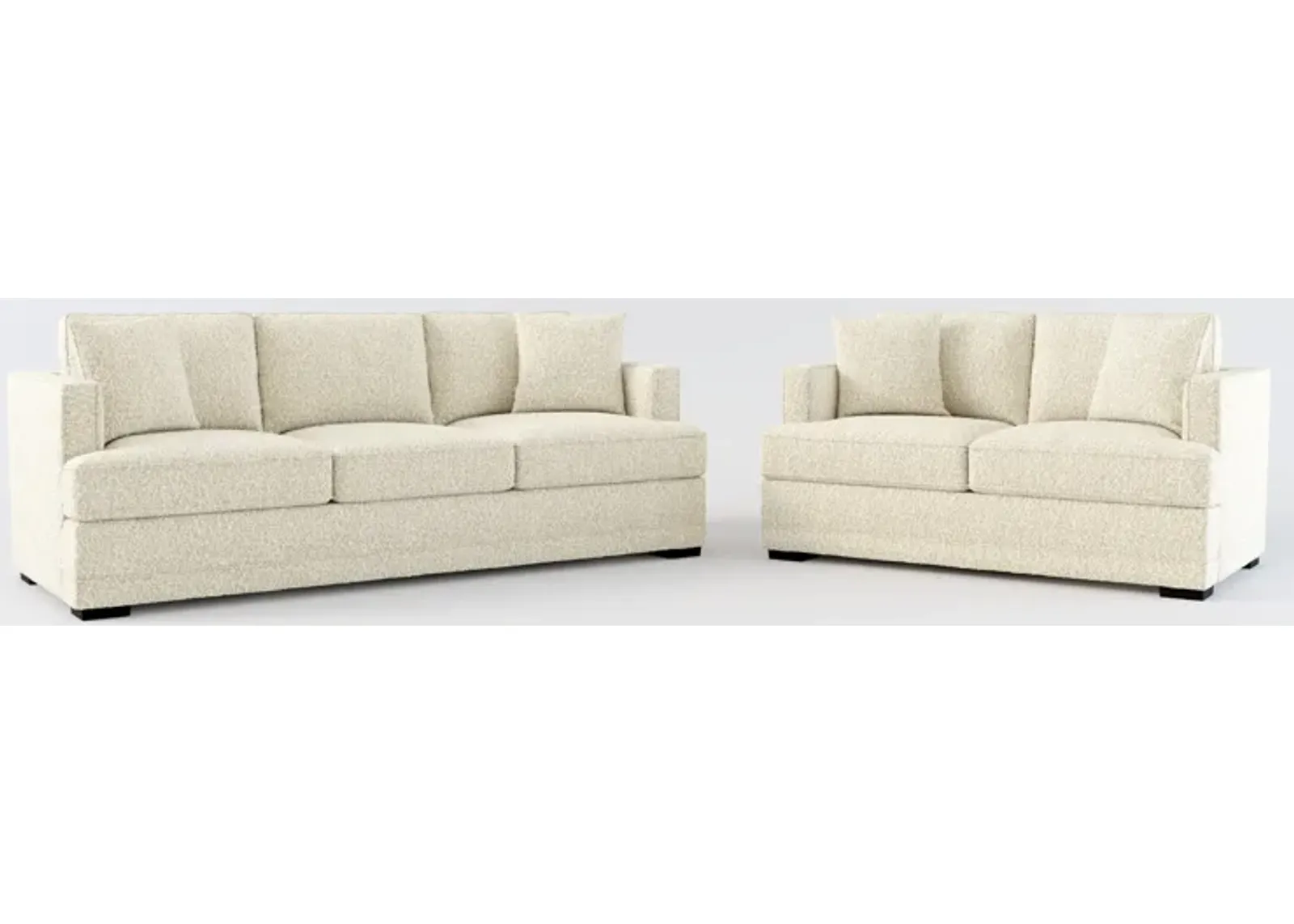 Pembroke Foam Comfort Sofa and Loveseat Set - Bloke Cotton