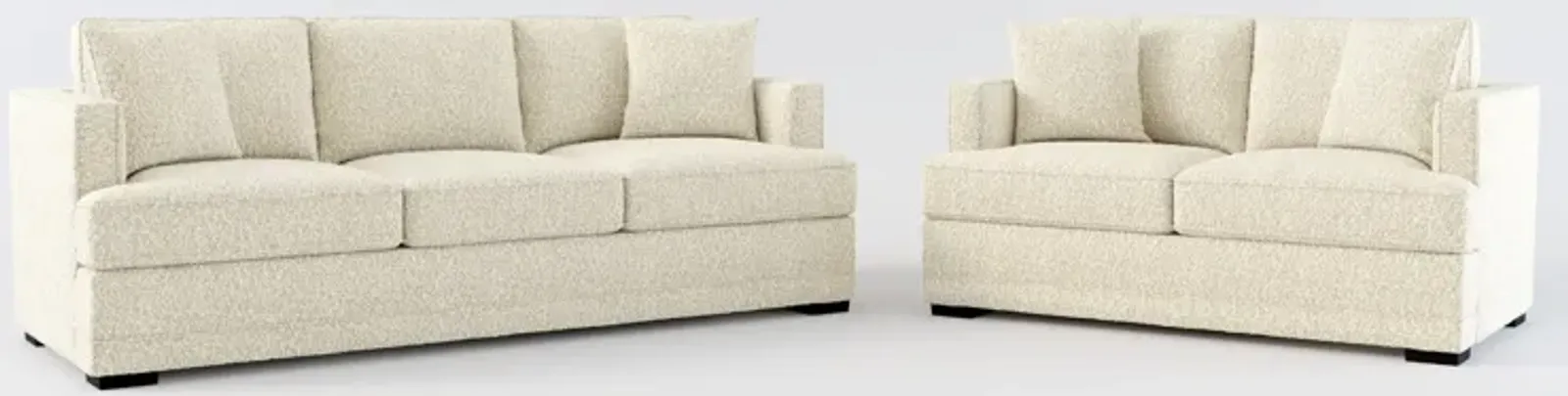 Pembroke Foam Comfort Sofa and Loveseat Set - Bloke Cotton