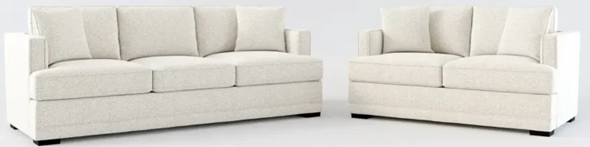 Pembroke Foam Comfort Sofa and Loveseat Set - Muse Stone