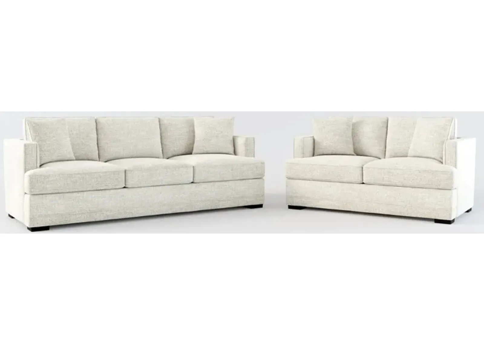 Pembroke Foam Comfort Sofa and Loveseat Set - M Ivory