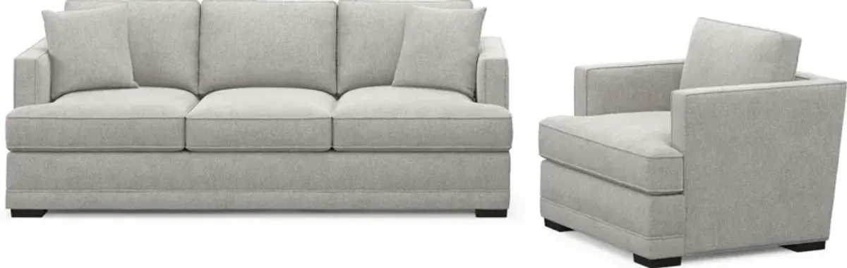 Pembroke Foam Comfort Sofa and Chair Set - Burmese Granite