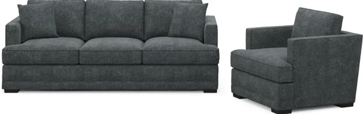 Pembroke Foam Comfort Sofa and Chair Set - Contessa Shadow