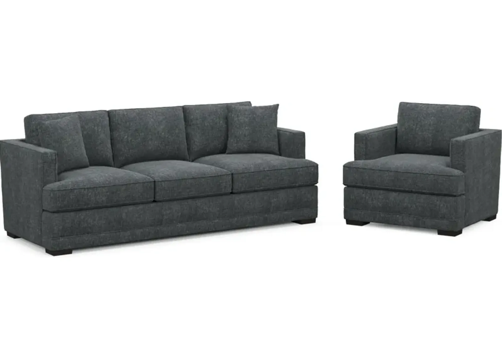 Pembroke Foam Comfort Sofa and Chair Set - Contessa Shadow