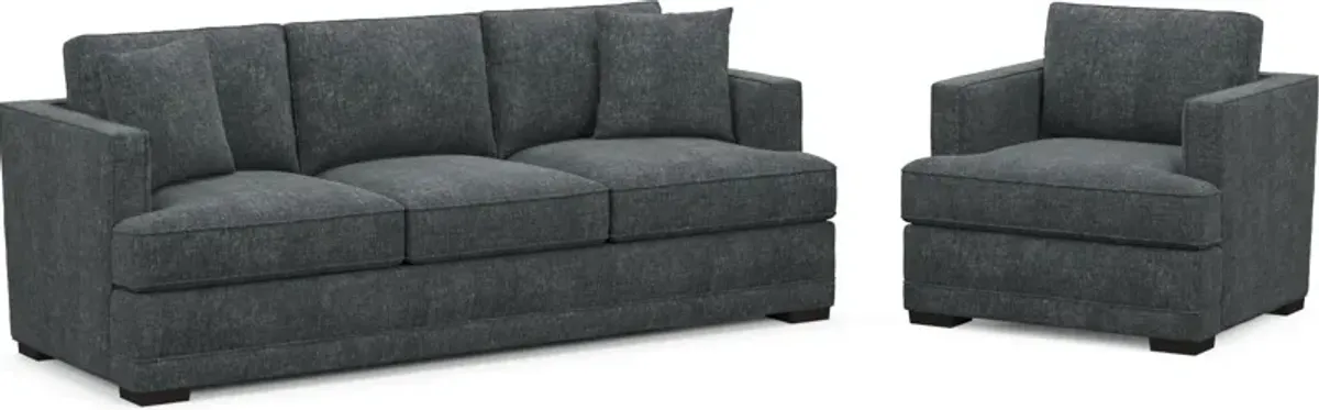 Pembroke Foam Comfort Sofa and Chair Set - Contessa Shadow