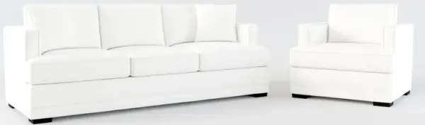 Pembroke Foam Comfort Sofa and Chair Set - Contessa Vanilla