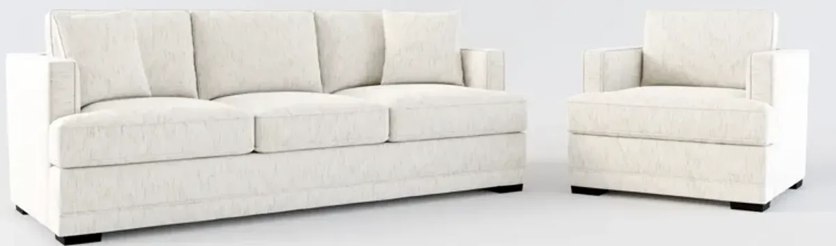 Pembroke Foam Comfort Sofa and Chair Set - P.T. Cream