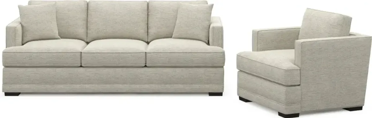 Pembroke Foam Comfort Sofa and Chair Set - Merino Chalk