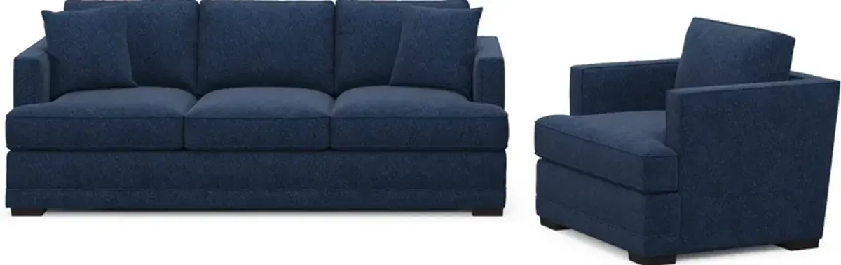 Pembroke Foam Comfort Sofa and Chair Set - Oslo Navy