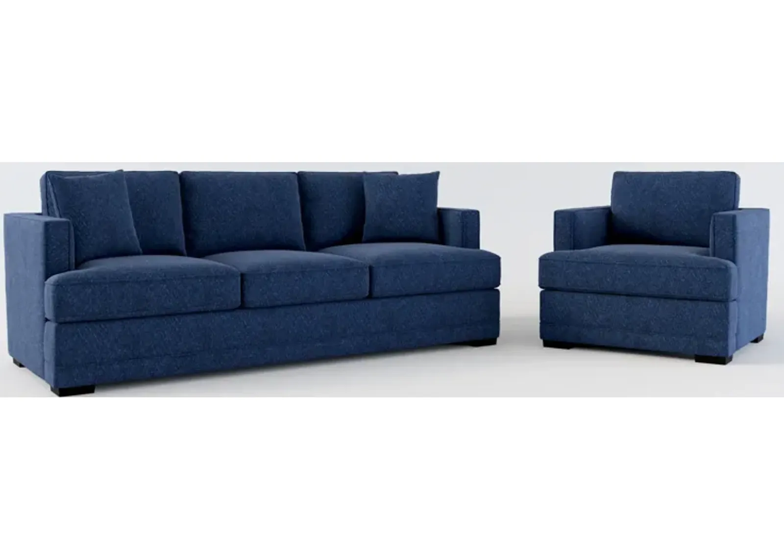 Pembroke Foam Comfort Sofa and Chair Set - Oslo Navy