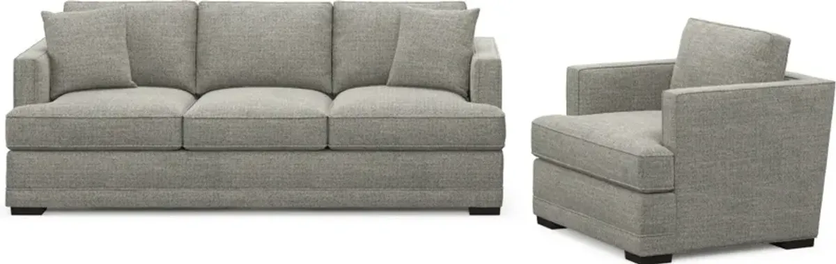 Pembroke Foam Comfort Sofa and Chair Set - Pandora Pepper