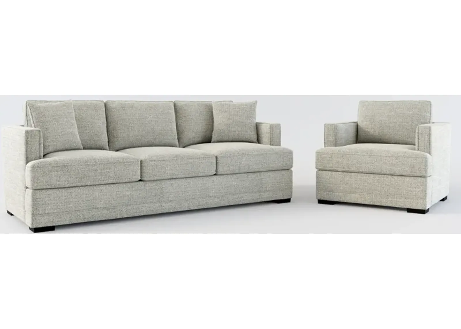 Pembroke Foam Comfort Sofa and Chair Set - Pandora Pepper