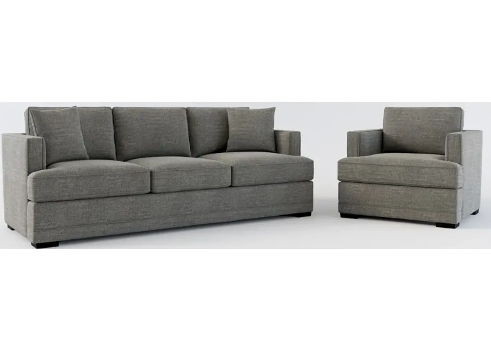 Pembroke Foam Comfort Sofa and Chair Set - Curious Charcoal