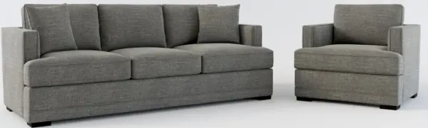Pembroke Foam Comfort Sofa and Chair Set - Curious Charcoal