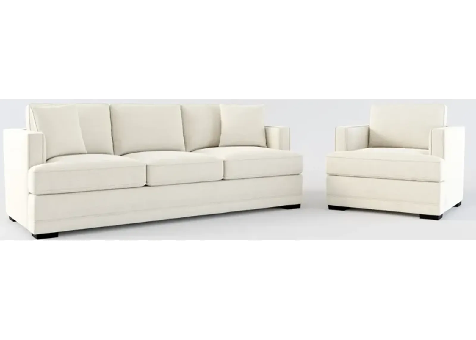 Pembroke Foam Comfort Sofa and Chair Set - Curious Pearl