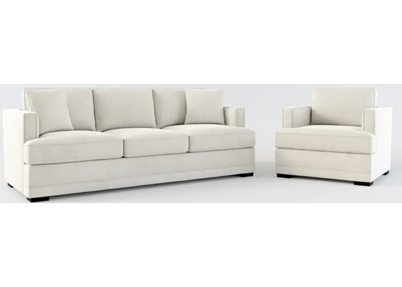 Pembroke Foam Comfort Sofa and Chair Set - Laurent Beach