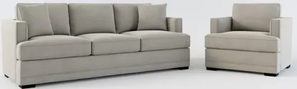 Pembroke Foam Comfort Sofa and Chair Set - Abington Fog