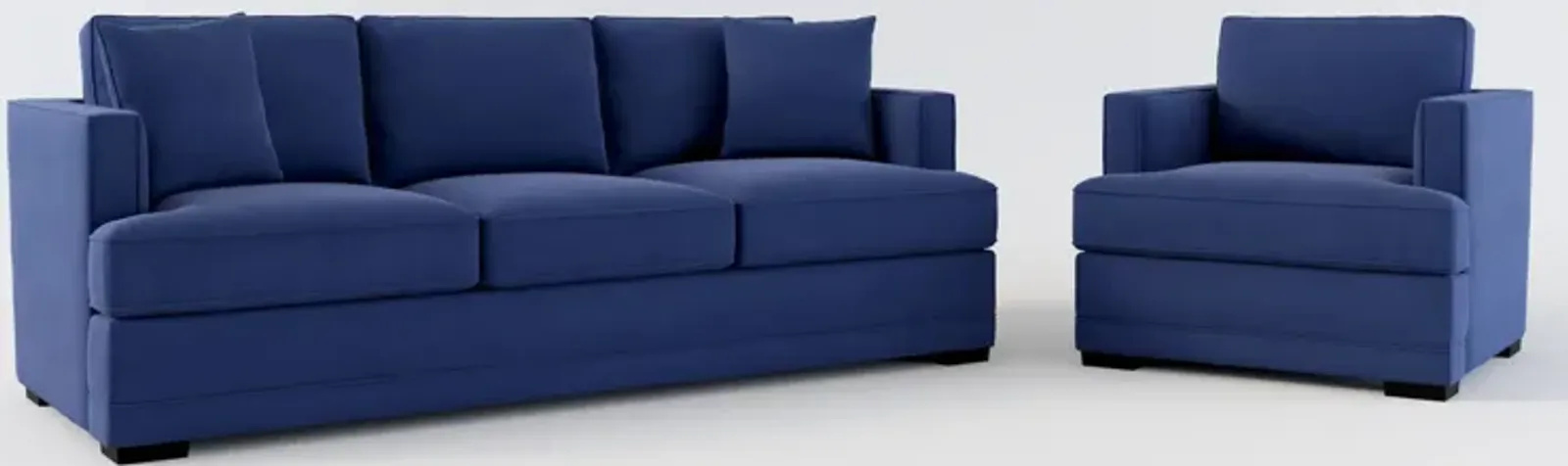 Pembroke Foam Comfort Sofa and Chair Set - Abington Indigo