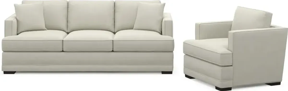 Pembroke Foam Comfort Sofa and Chair Set - Anders Ivory