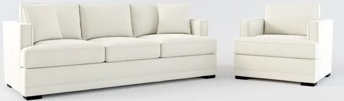 Pembroke Foam Comfort Sofa and Chair Set - Anders Ivory