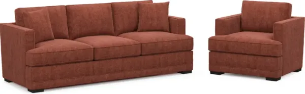 Pembroke Foam Comfort Sofa and Chair Set - Contessa Paprika