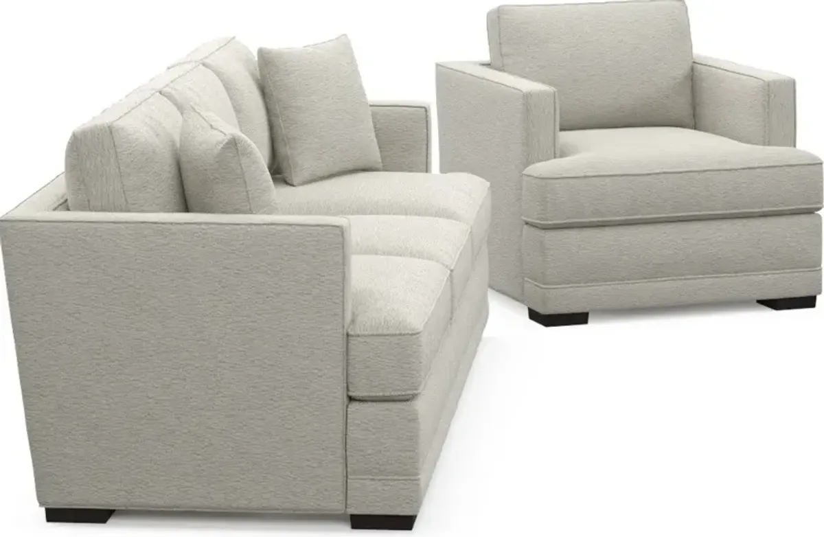 Pembroke Foam Comfort Sofa and Chair Set - Everton Grey