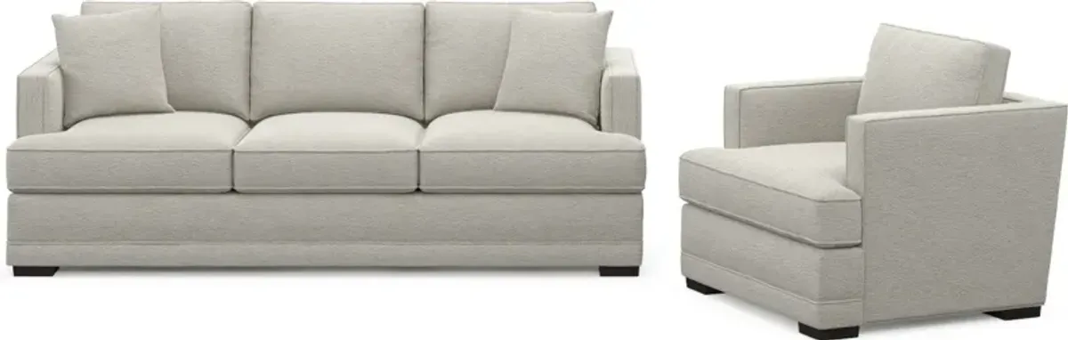 Pembroke Foam Comfort Sofa and Chair Set - Everton Grey