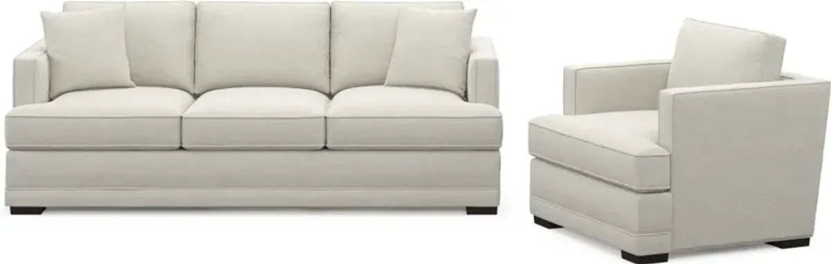 Pembroke Foam Comfort Sofa and Chair Set - Living Large White