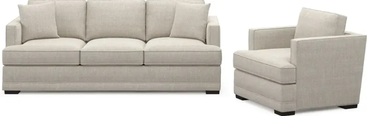 Pembroke Foam Comfort Sofa and Chair Set - Mason Porcelain