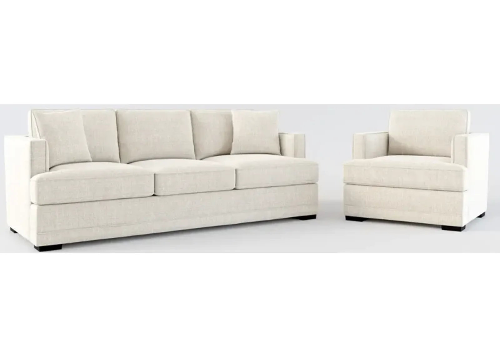 Pembroke Foam Comfort Sofa and Chair Set - Mason Porcelain