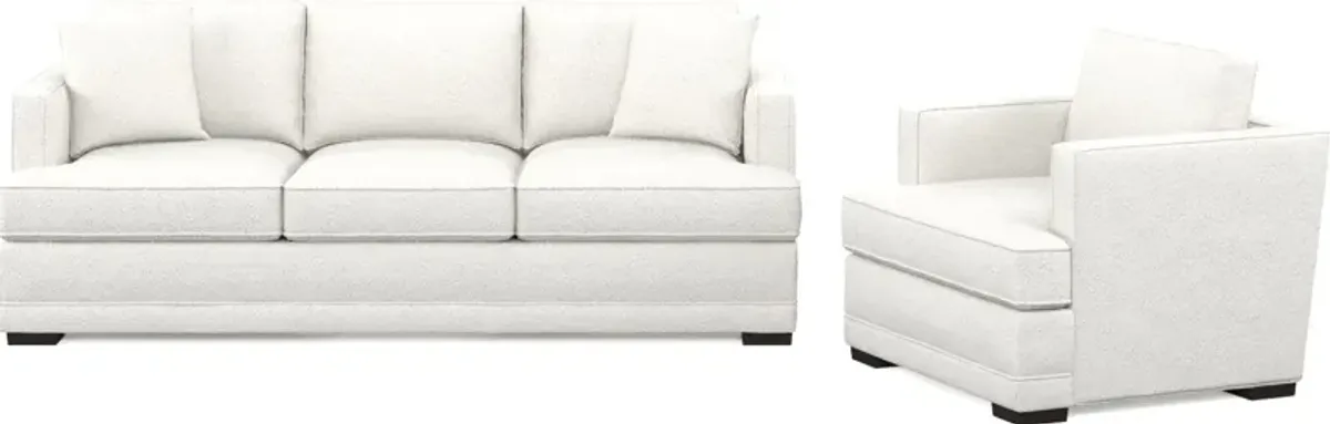 Pembroke Foam Comfort Sofa and Chair Set - Bloke Snow