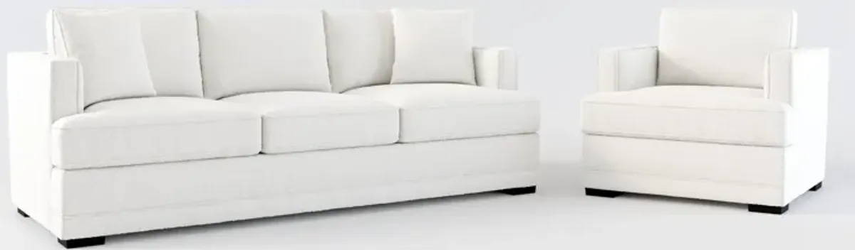 Pembroke Foam Comfort Sofa and Chair Set - Bloke Snow