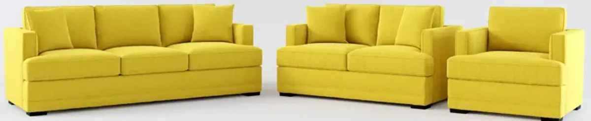 Pembroke Foam Comfort Sofa, Loveseat, and Chair Set - Bloke Goldenrod