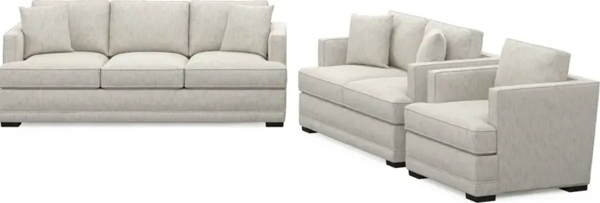 Pembroke Foam Comfort Sofa, Loveseat, and Chair Set - P.T. Cream