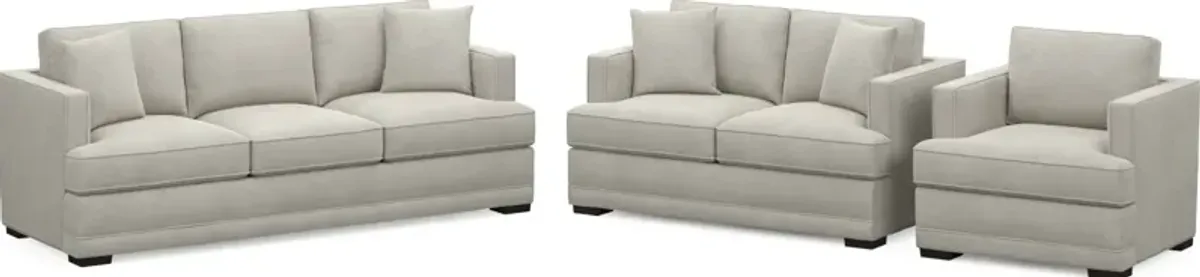 Pembroke Foam Comfort Sofa, Loveseat, and Chair Set - Laurent Beach