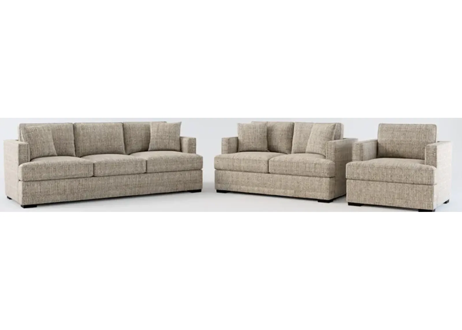 Pembroke Foam Comfort Sofa, Loveseat and Chair Set - Mason Flint