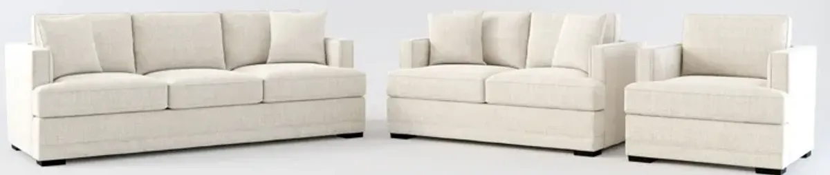 Pembroke Foam Comfort Sofa, Loveseat, and Chair Set - Mason Porcelain