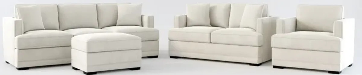 Pembroke Foam Comfort Sofa, Loveseat, Chair, and Ottoman Set - Laurent Beach