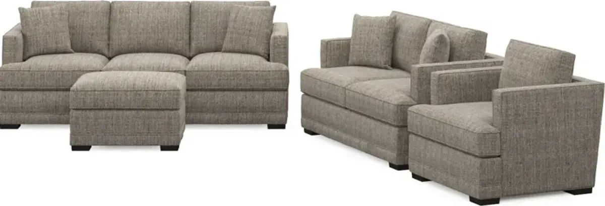 Pembroke Foam Comfort Sofa, Loveseat, Chair, and Ottoman Set - Mason Flint