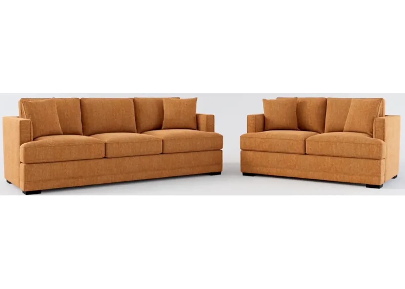 Pembroke Hybrid Comfort Sofa and Loveseat Set - Contessa Ginger