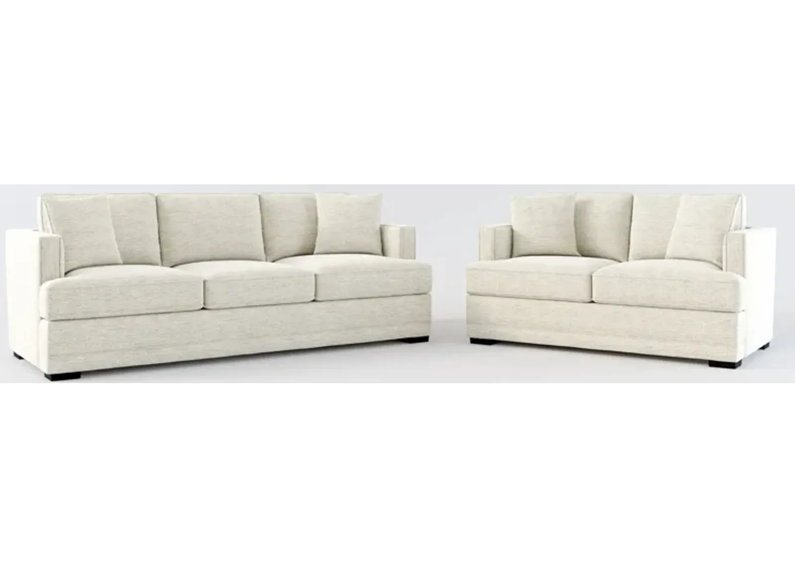 Pembroke Hybrid Comfort Sofa and Loveseat Set - Merino Chalk