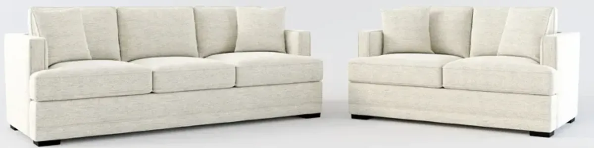 Pembroke Hybrid Comfort Sofa and Loveseat Set - Merino Chalk