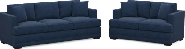 Pembroke Hybrid Comfort Sofa and Loveseat Set - Oslo Navy