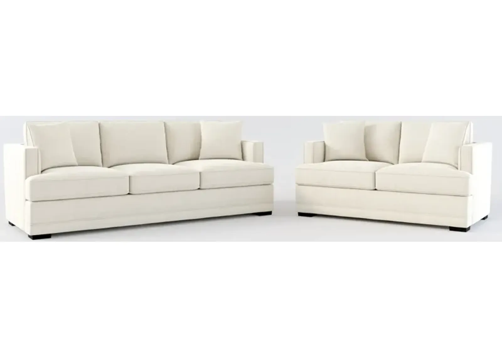 Pembroke Hybrid Comfort Sofa and Loveseat Set - Curious Pearl