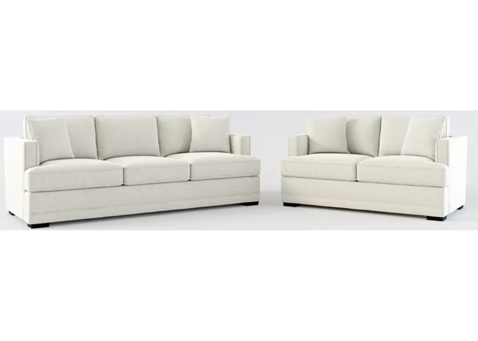 Pembroke Hybrid Comfort Sofa and Loveseat Set - Everton Grey