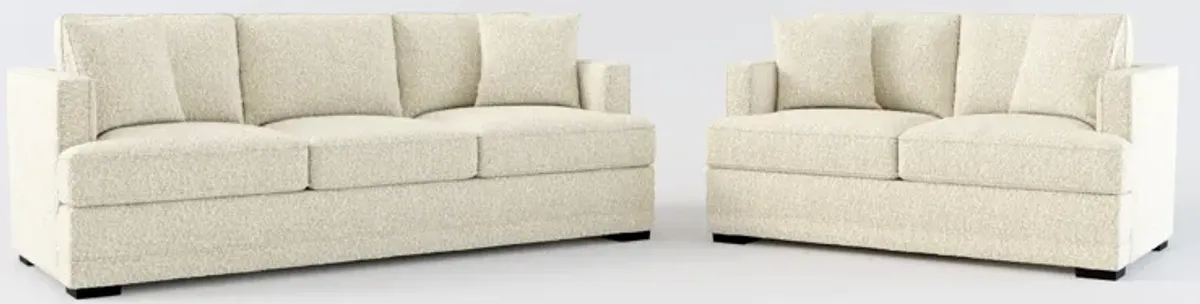 Pembroke Hybrid Comfort Sofa and Loveseat Set - Bloke Cotton