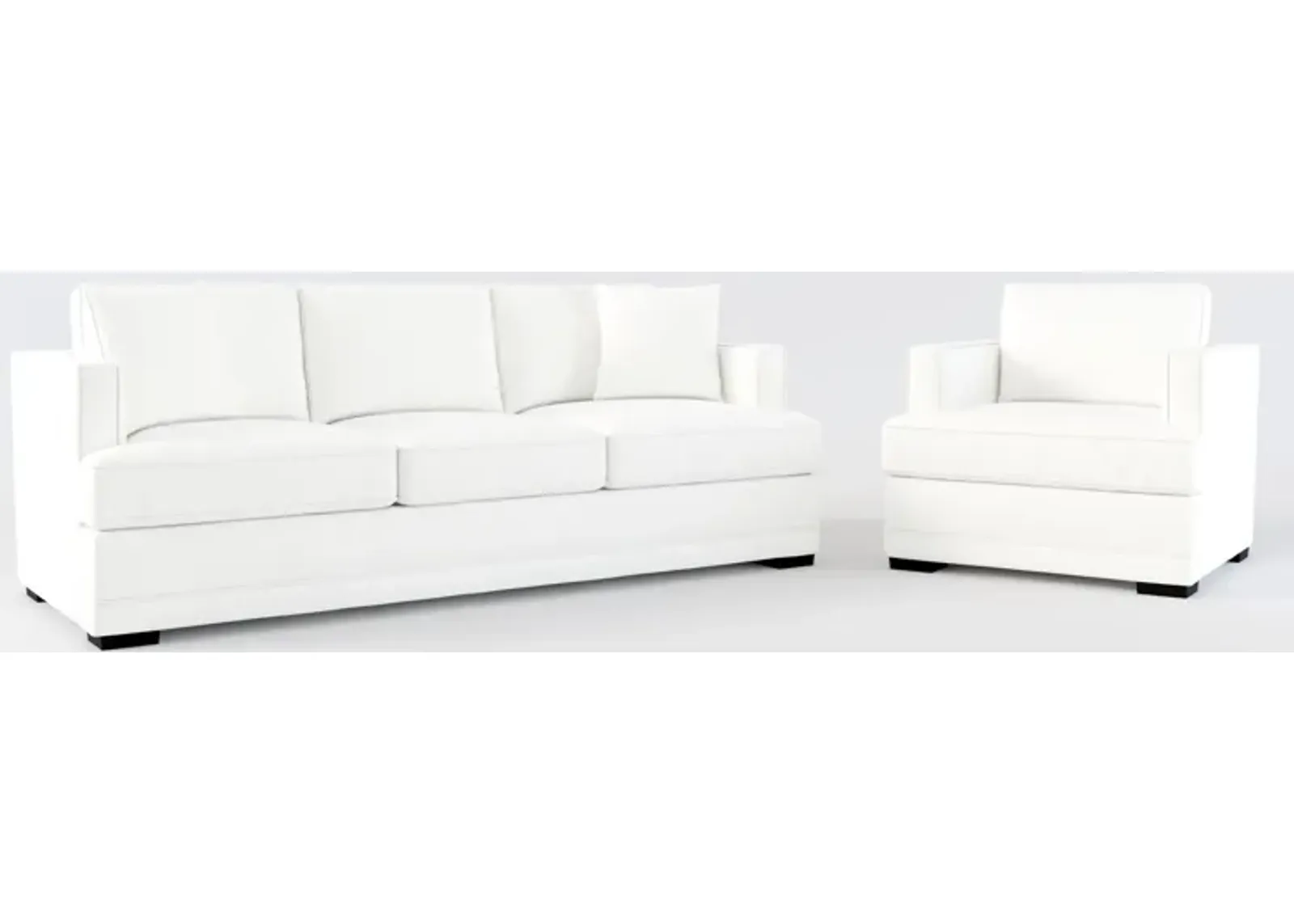 Pembroke Hybrid Comfort Sofa and Chair Set - Contessa Vanilla