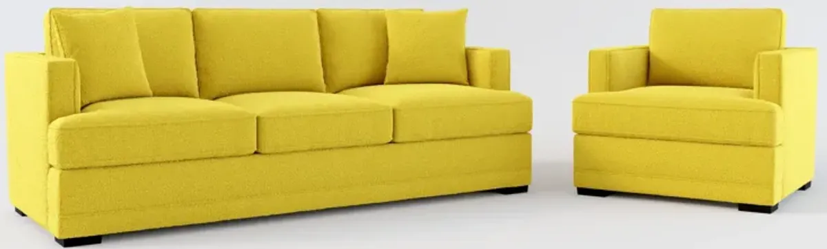 Pembroke Hybrid Comfort Sofa and Chair Set - Bloke Goldenrod