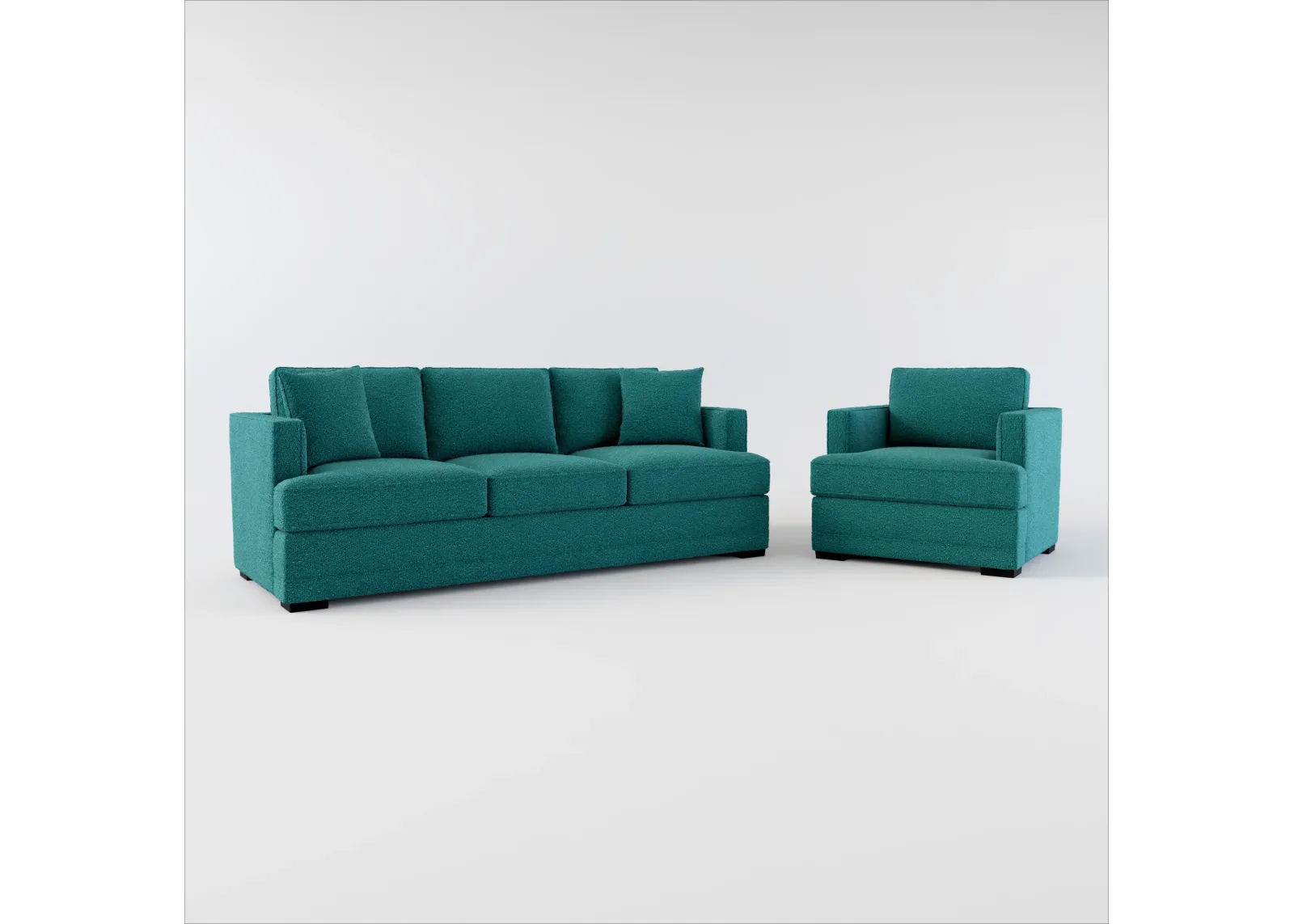 Pembroke Hybrid Comfort Sofa and Chair Set - Bloke Peacock